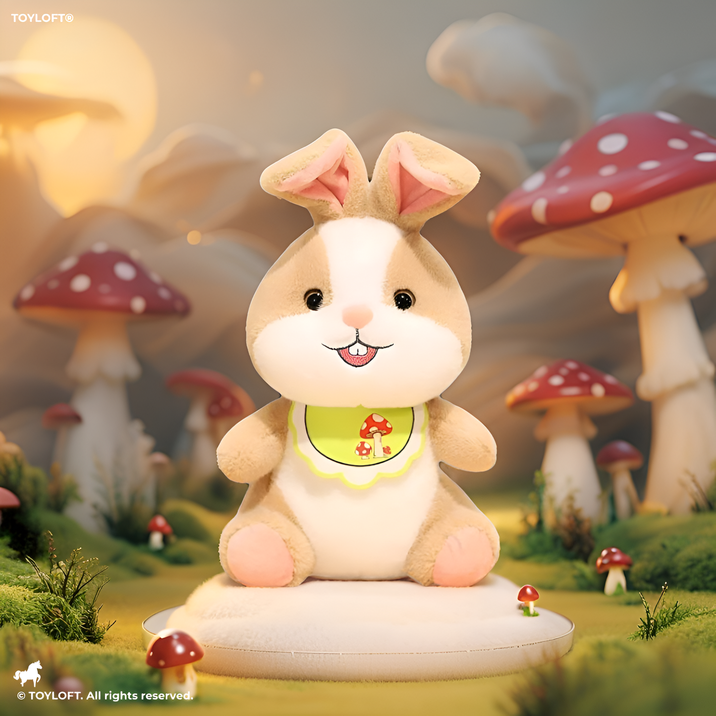 MushBun Plush – 10 inches Soft Stuffed Rabbit with Long Ears & Adorable Mushroom Outfit | Easter Gift for Kids – MS14509