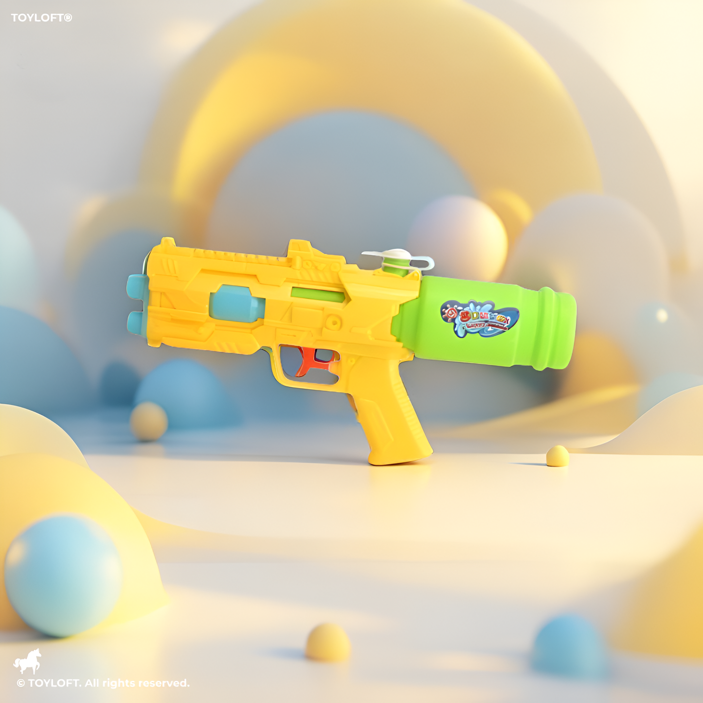 Max-Blast High-Capacity Water Gun – Long-Range Pump Action Soaker for Kids & Adults – Yellow/Green | LMI14364