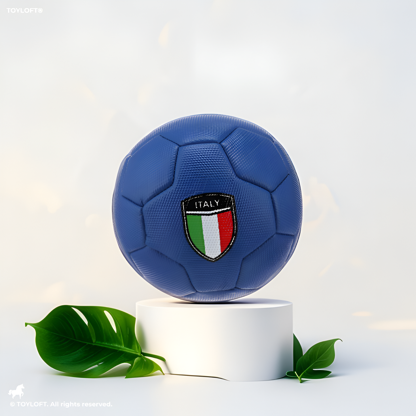 Italy Soccer Ball – Italian National Team Crest Official Training Football Blue LMI13142.