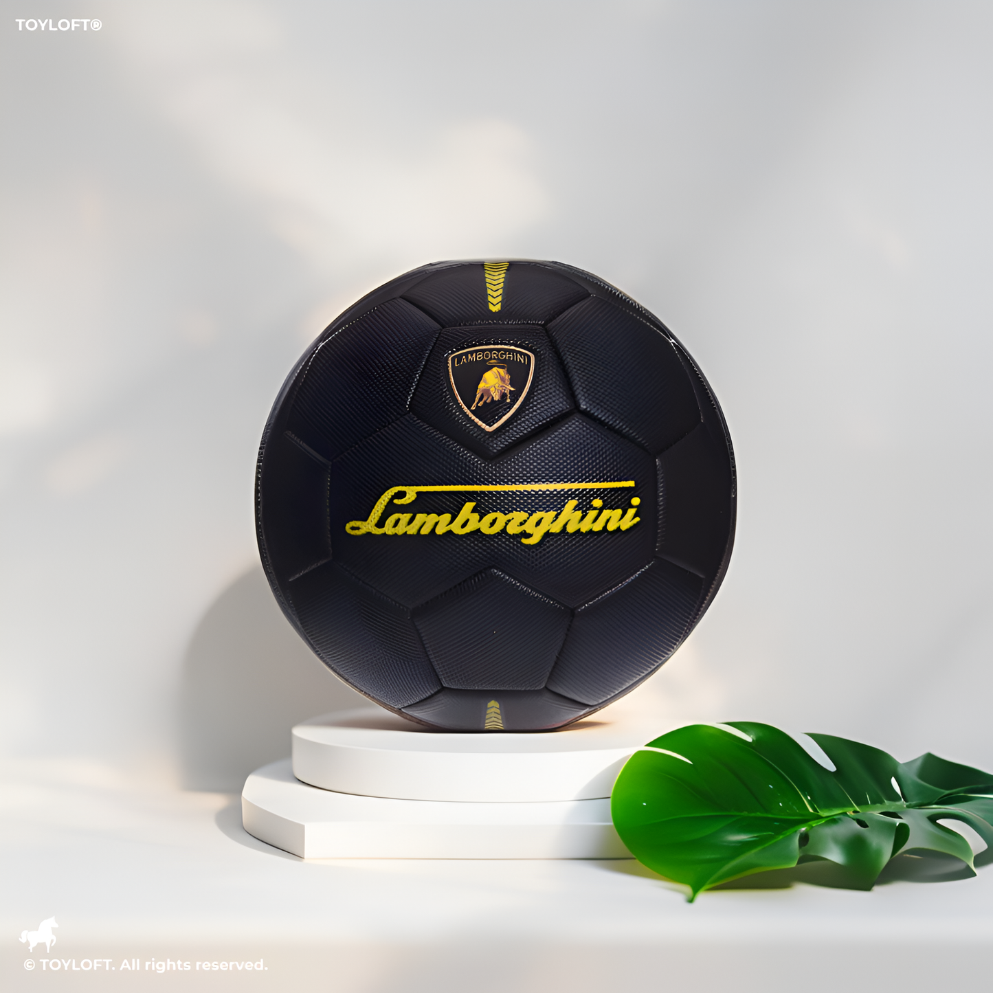 Lamborghini Black and Yellow Soccer Ball – Collectible Football Merchandise | Premium Sports Gear LMI13146.