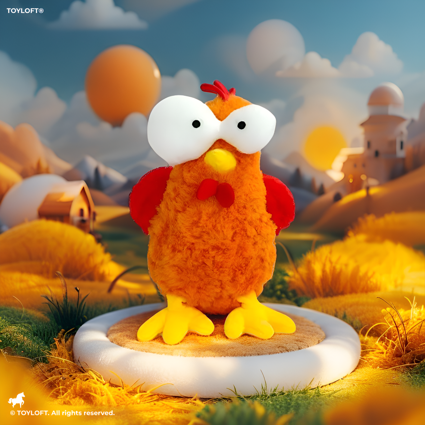 Funny Eye Chicken Soft Toy For Babies and Kids 8 inch - MS14478.