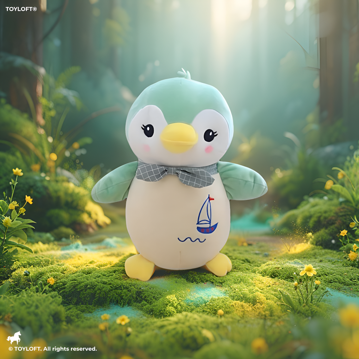 Penguin Soft Toy For Kids - Green (MS-M-3)