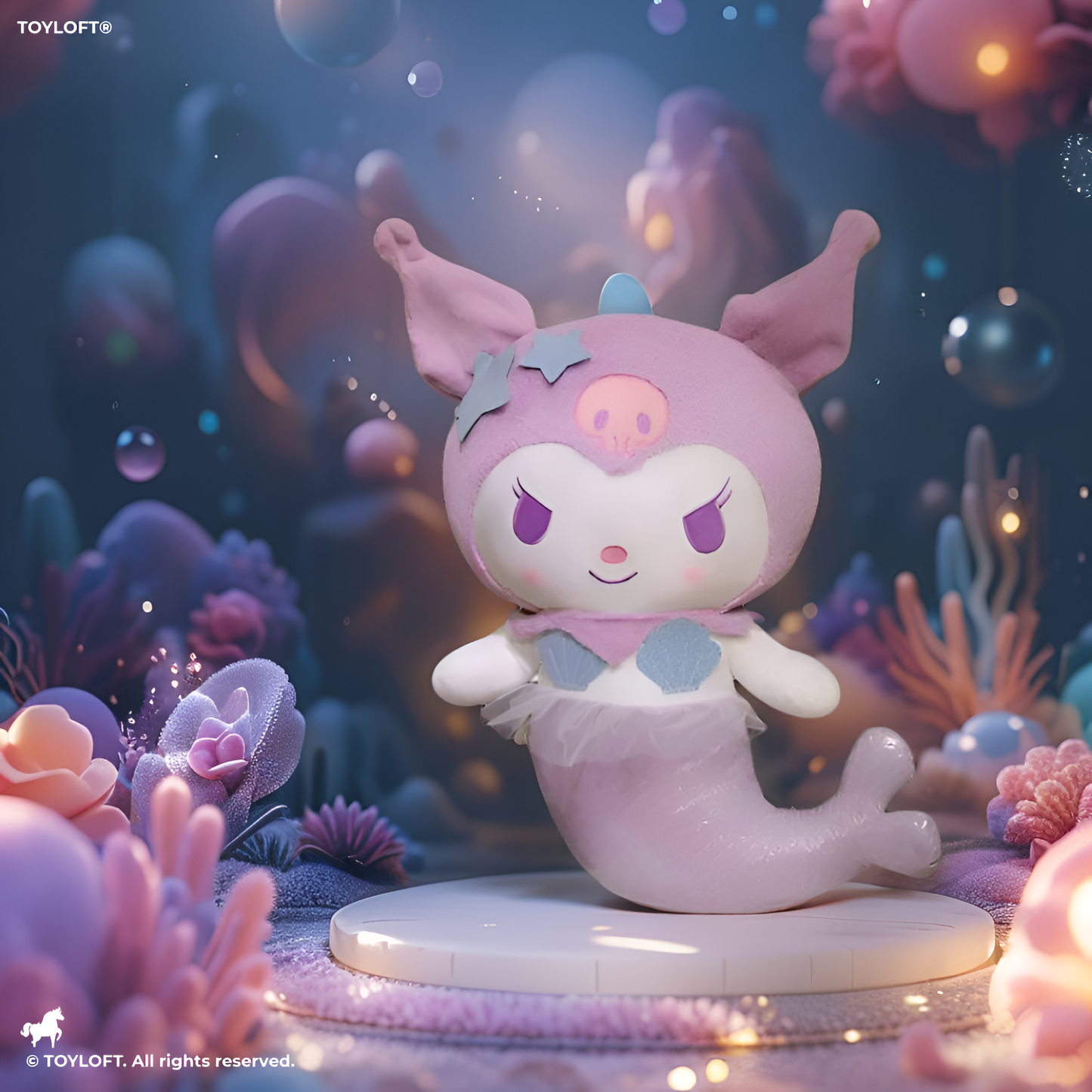 Pink - Sanrio Kuromi Mermaid Soft Toy – Adorable Kawaii Pillow, Cozy Room Decoration & Anime Collectible Gift 10 inch- MS13986