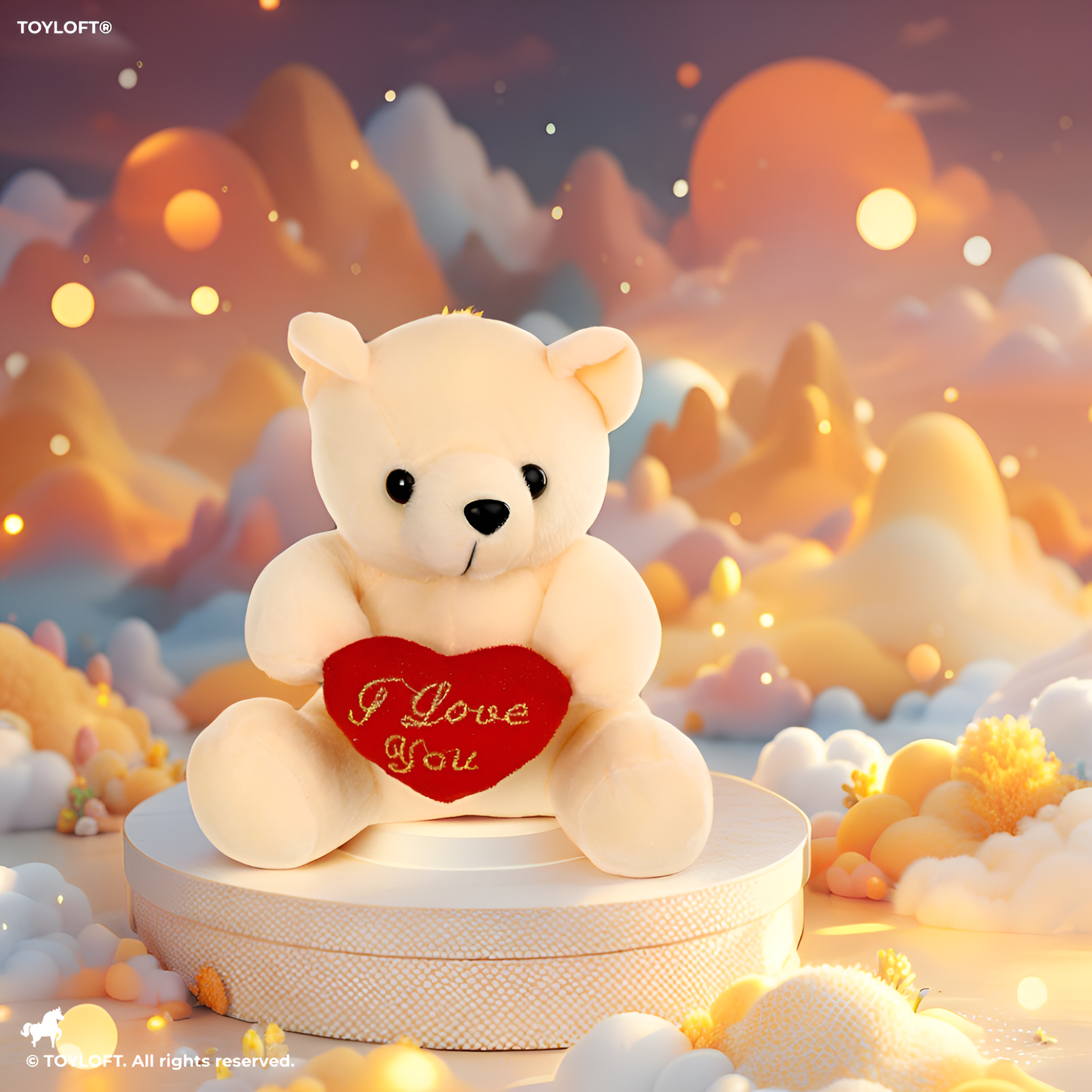 Cute Beige Teddy Bear with Red "I Love You" Heart - Perfect Valentine's Day & Anniversary Gift LMI11922