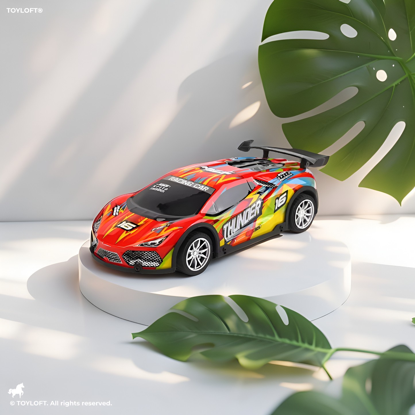 Thunder RC Race Car - High-Speed Remote Control Track Car for Kids & Adults with LED Lights LMI15070.