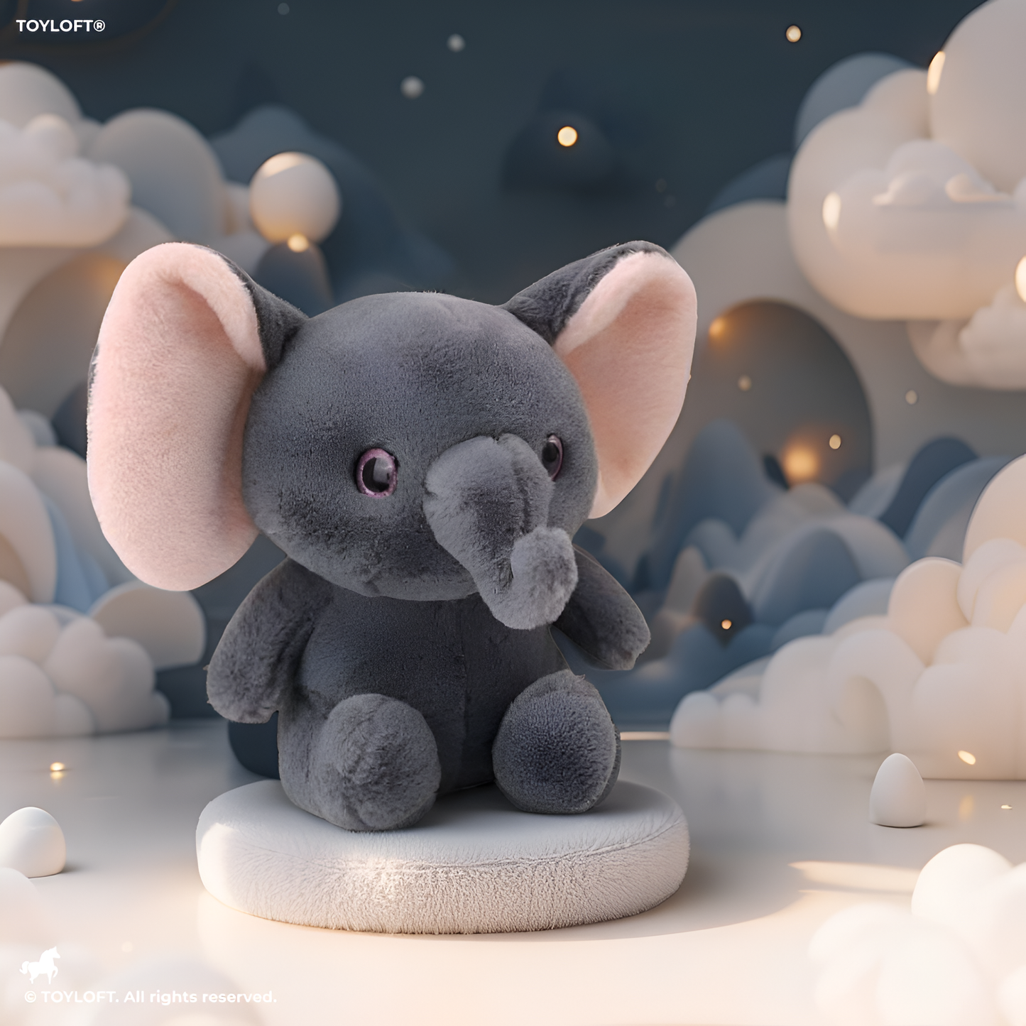 GREY - TinyTusk - 10Inch Elephant Plush Toy | Soft Stuffed Animal Doll Big Ears & Long Nose for Kids -MS14451