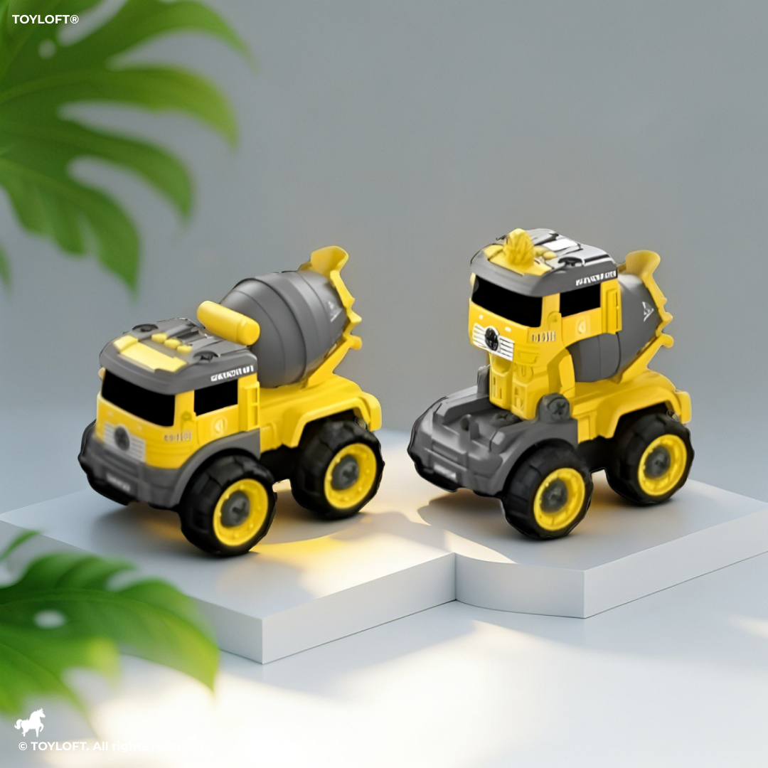 DIY Build & Take Apart Cement Mixer Truck Toy for Kids | Educational Construction Vehicle LMI15595
