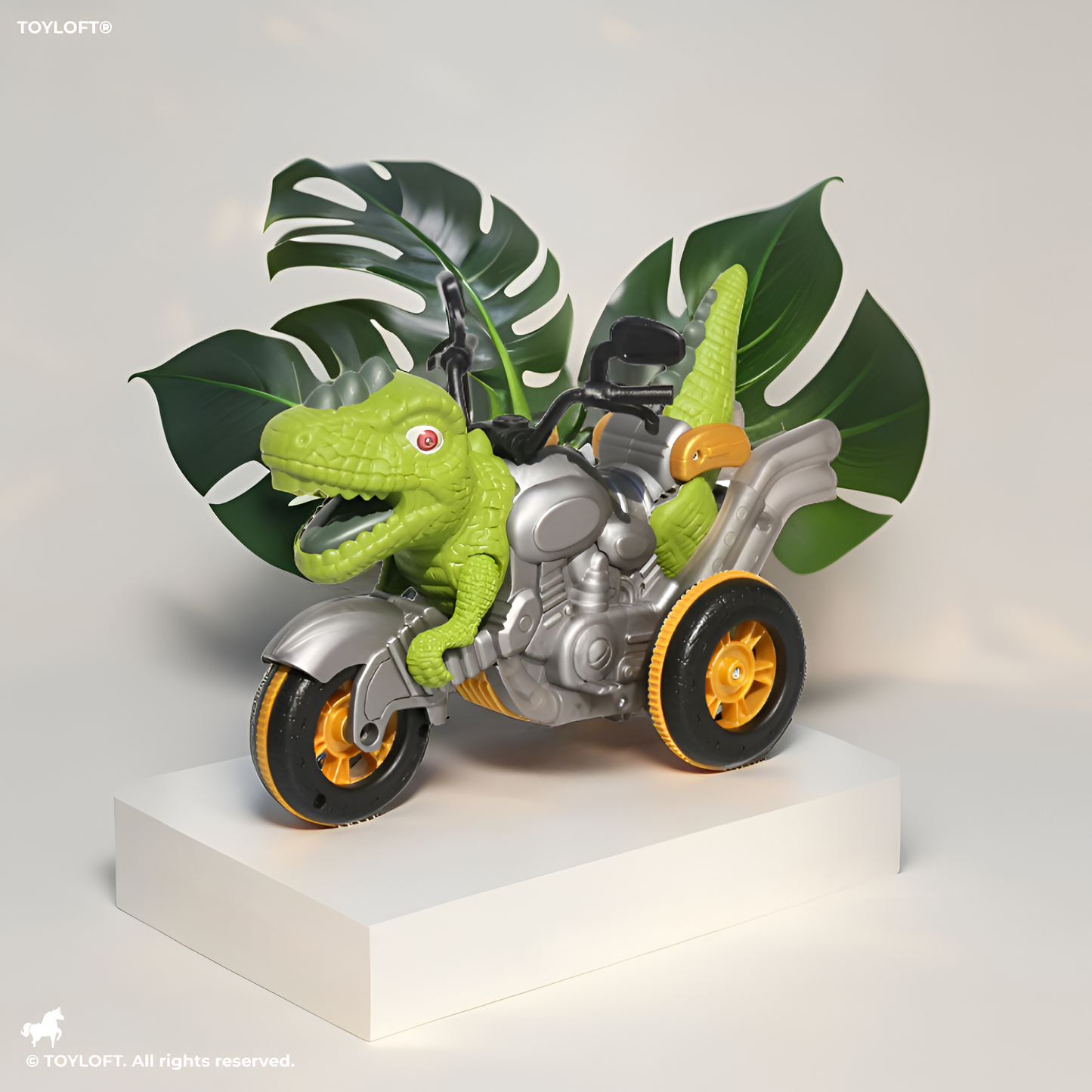 RC Dinosaur Motorcycle Toy for Boys & Girls – 2.4G Remote Control Dino Tricycle with LED Lights, Music, Water Spray & 360° Stunt Rotation Green LMI15371.