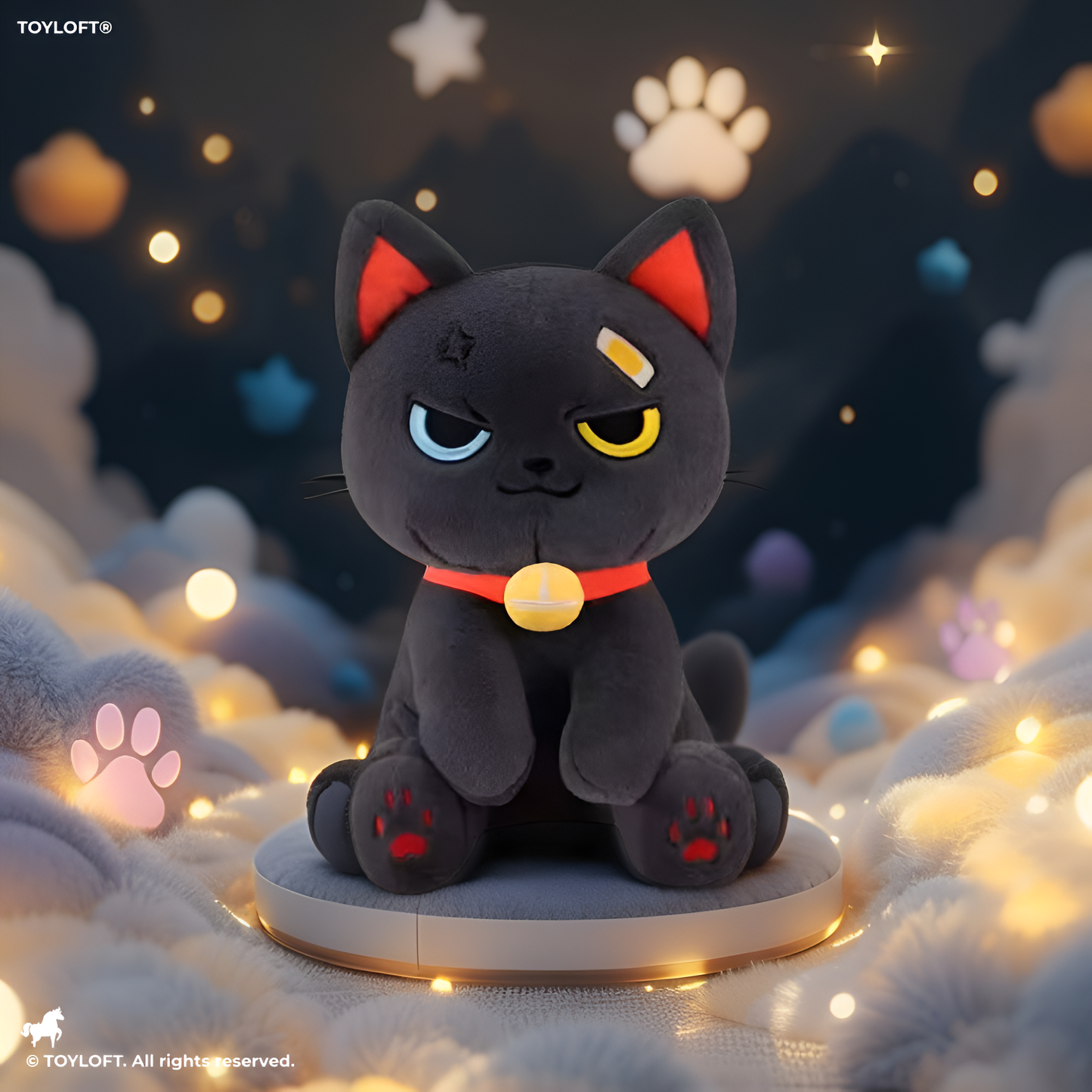 Grey - KawaiiCat Plush Doll – Soft Stuffed Animal Toy & Cute Home Decoration 8 inch - MS14523.