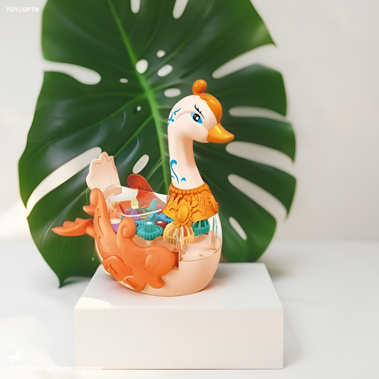 Gear Swan 360 Degree Rotation Toy For Kids - Orange (MS-O-24)