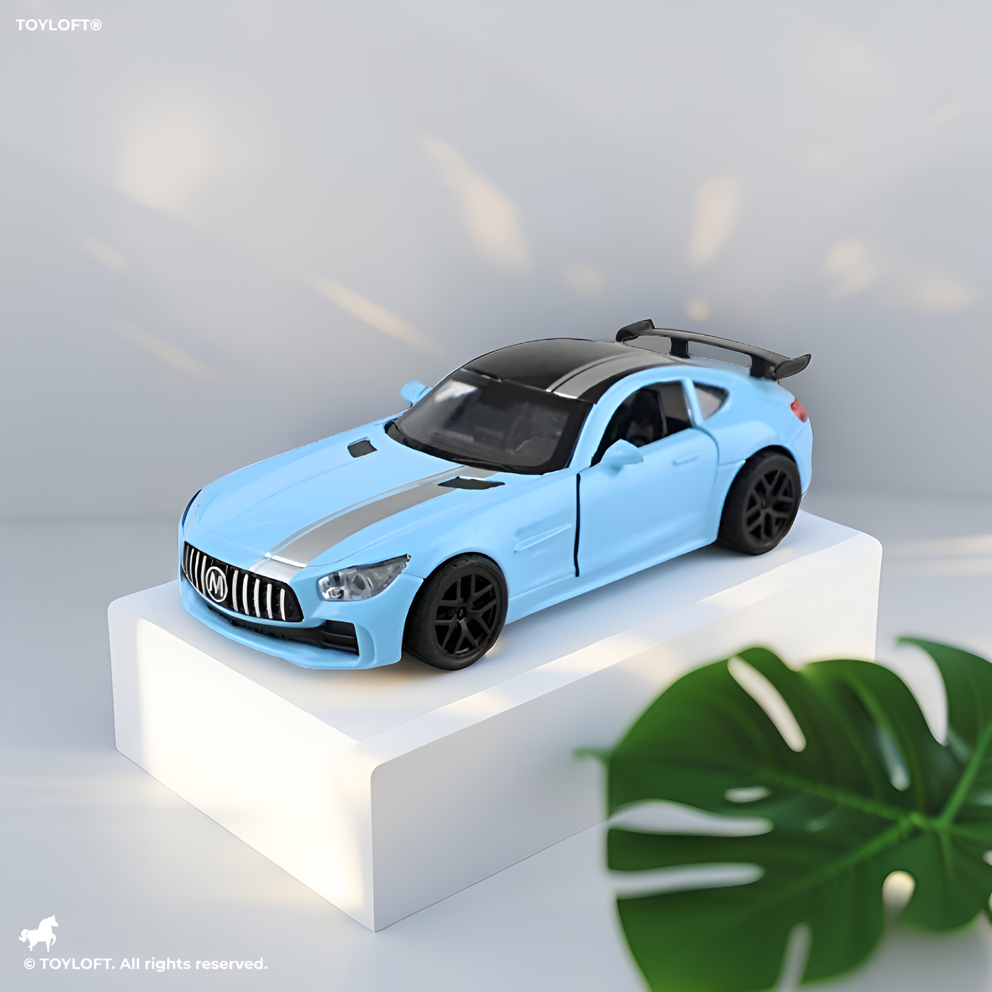 Mercedes Benz AMG GT Metal Diecast Car Model Car - Striped Blue - Scale 1:32 LMI15653.