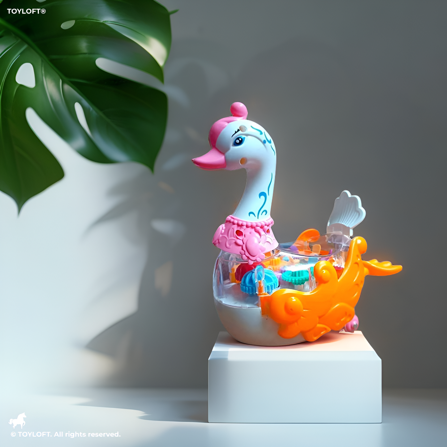 Gear Swan 360 Degree Rotation Toy For Kids - White (MS-O-24)
