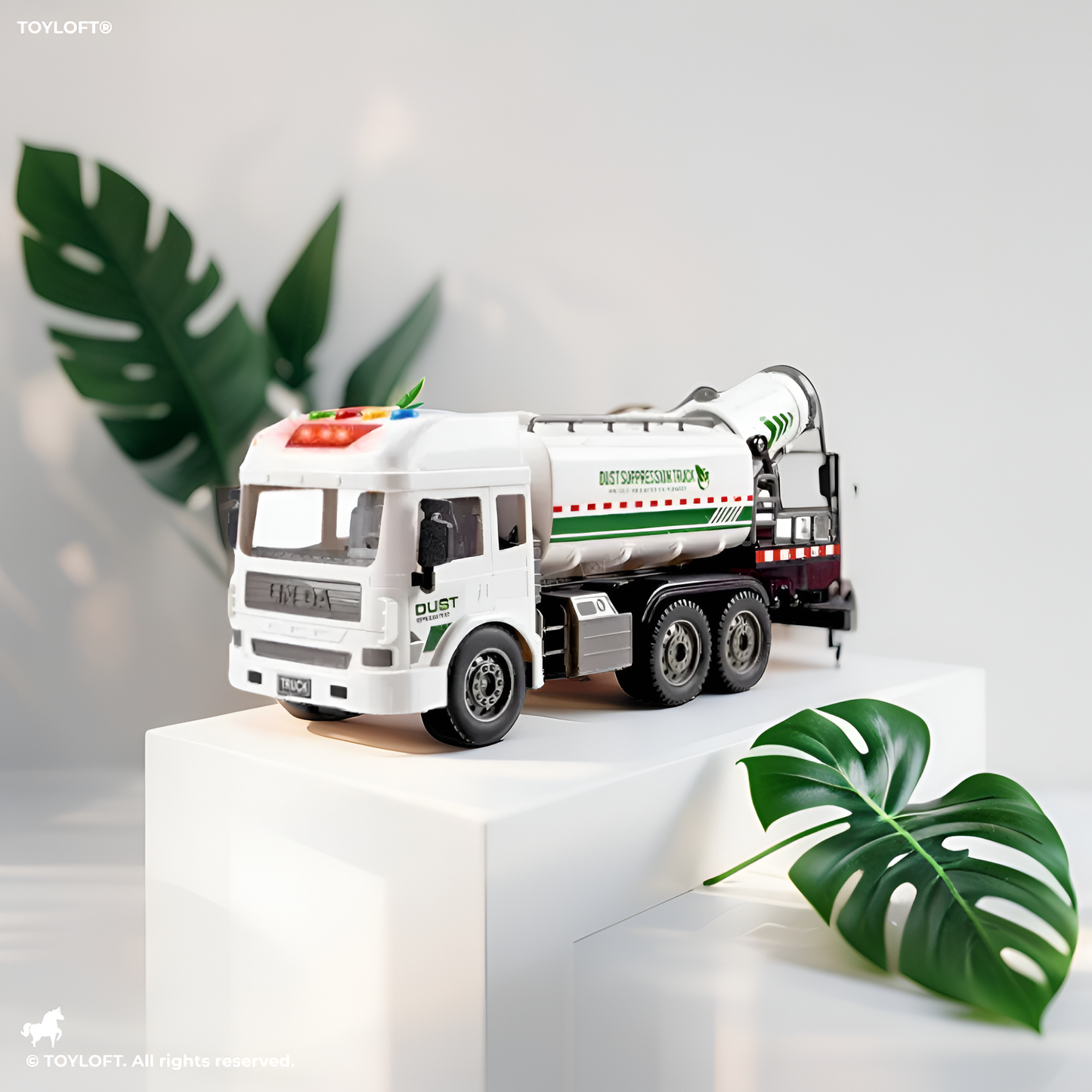 FunBlast City Cleaner Spray Tanker Truck Toy for Kids – Water Spraying Friction-Powered Toy Truck with Lights & Sounds Green LMI13475.