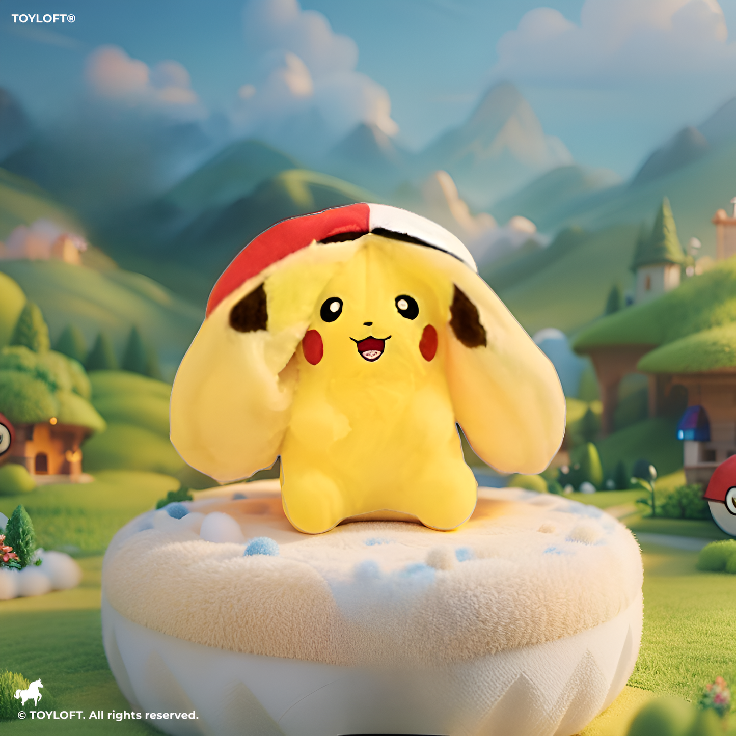 Ash's Pikachu Stuffed Animal with Hat | 21 cm Adorable Pokemon Soft Plush Toy ST15156