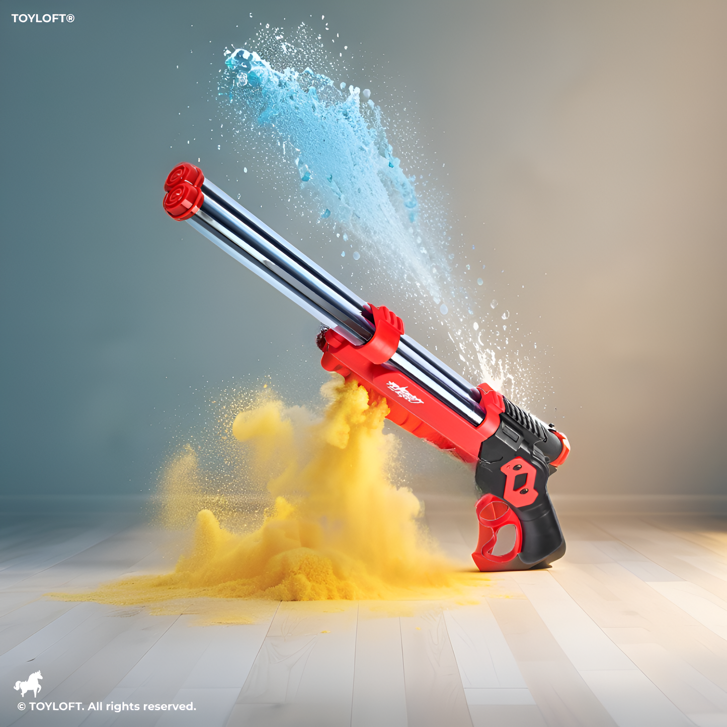 SplashStorm – Double Nozzle Water Gun Pichkari and Long-Range Sprayer Red LMI14365.