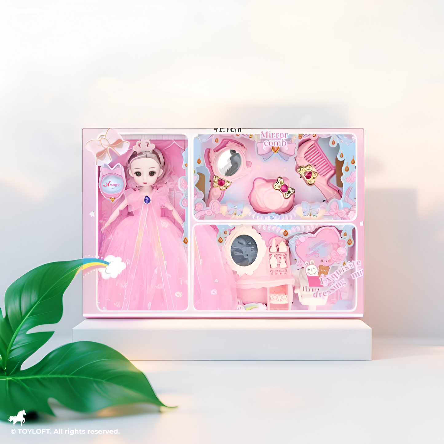 Princess Doll Playset with Vanity Table – Girls’ Fashion Doll & Beauty Accessories NX15285.