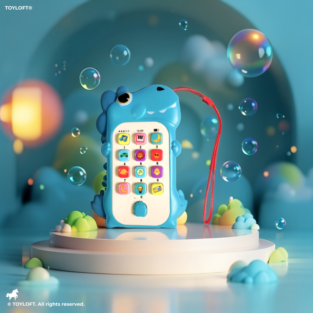 Dino - Interactive Dinosaur Toy Phone for Toddlers | Learning Music, Numbers & Animal Sounds Educational Smartphone Blue LMI15084.
