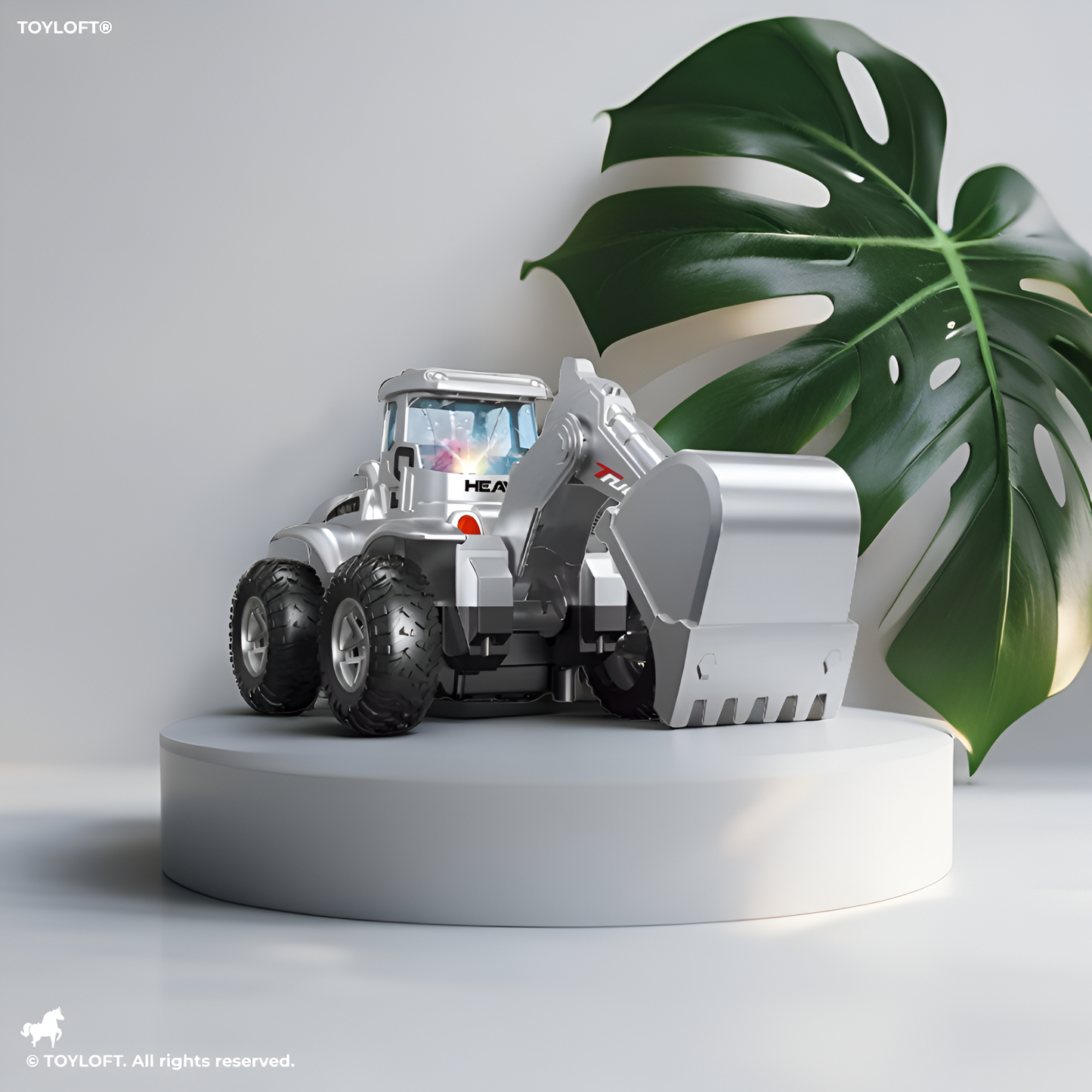 Remote Control Excavator Toy – Grey RC Construction Loader Truck for Kids LMI15828.