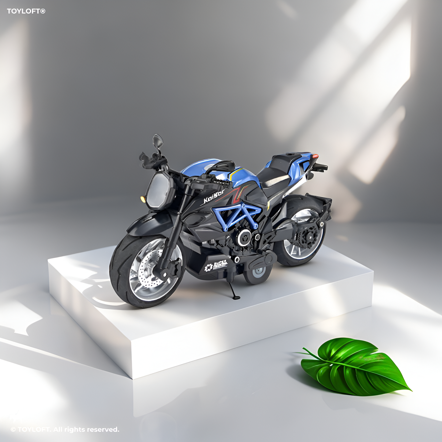 MotorX – Diecast Pull Back Bike with Music and Light Scale 1:8 Blue LMI15131.