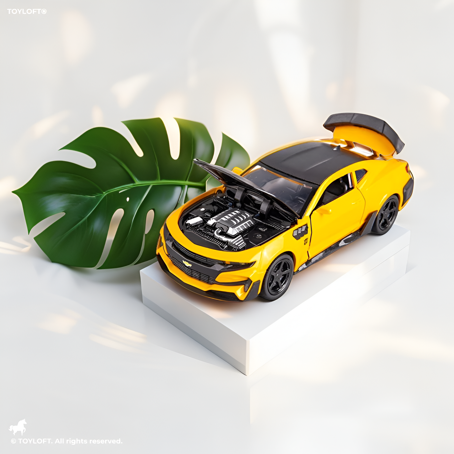 Chevrolet Camaro Model 1:36 Scale Diecast Car - Yellow Metal Collectible | TV-N-24