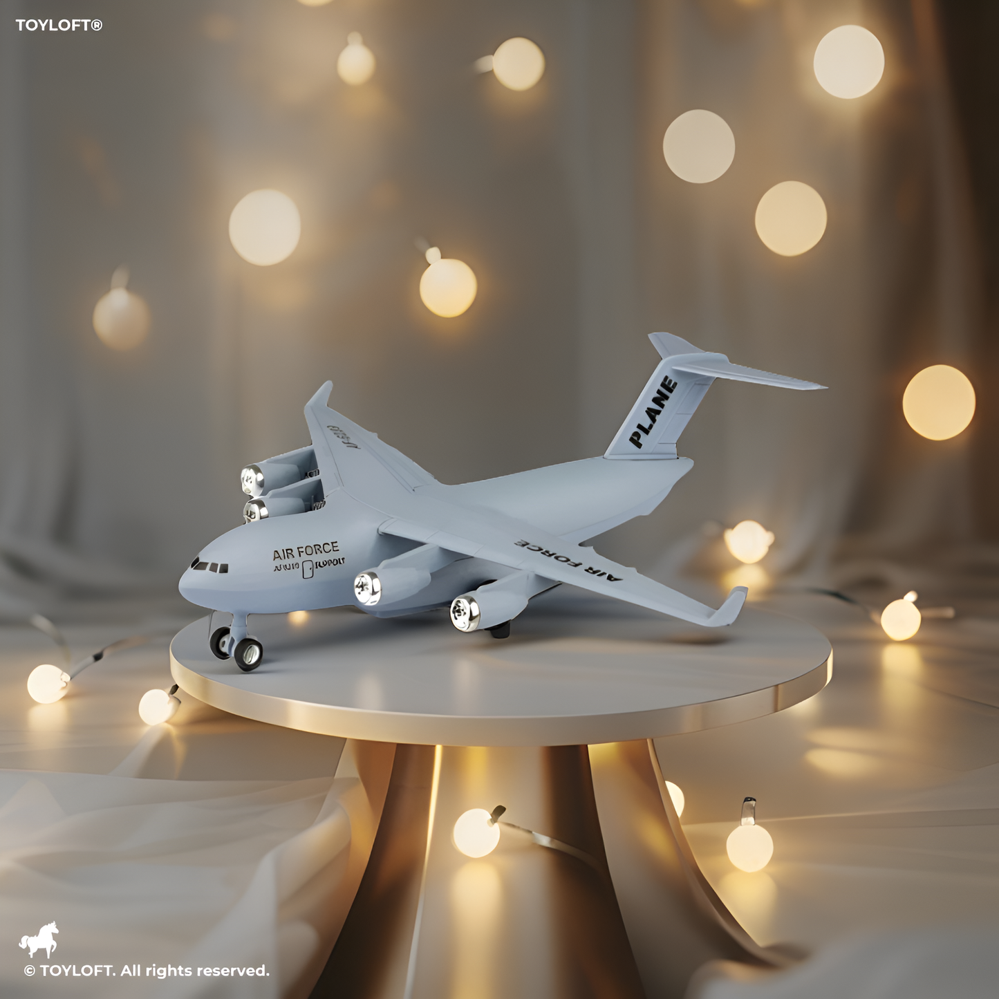 Heavy-Duty Military Cargo Aircraft Model – Die-Cast C-17 Transport Jet Collectible Toy LMI15817.