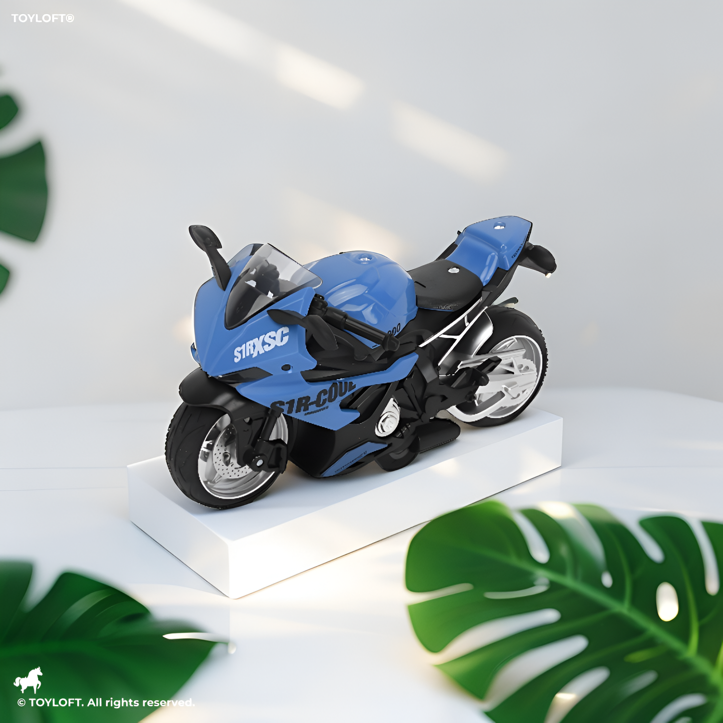 BMW S1000 Motorcycle Metal Model Diecast Bike - Blue (L-J-1)