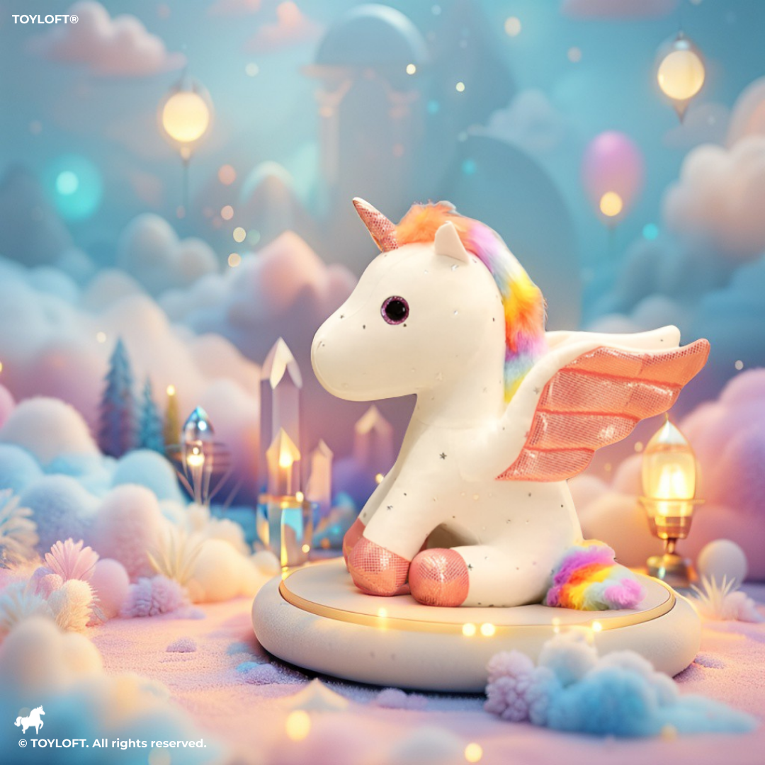 Rainbow Unicorn Plushie – 8-inch Unicorn Stuffed Animal with Rainbow Mane, Wings, and Sparkles LMI11550.