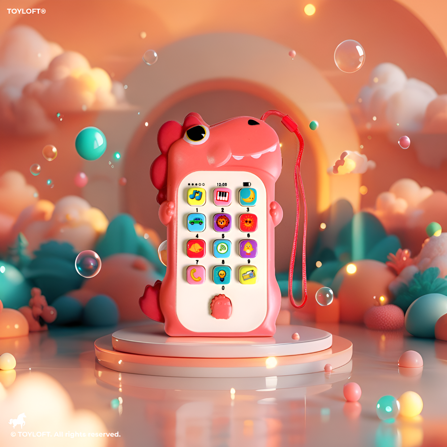 Dino - Interactive Dinosaur Toy Phone for Toddlers | Learning Music, Numbers & Animal Sounds Educational Smartphone Pink LMI15084.