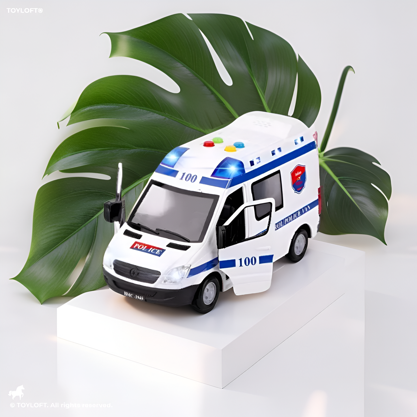 City Police Van Toy – Friction-Powered Police Vehicle for Kids with Lights & Siren Sound – Realistic City Rescue Playset - NX13834