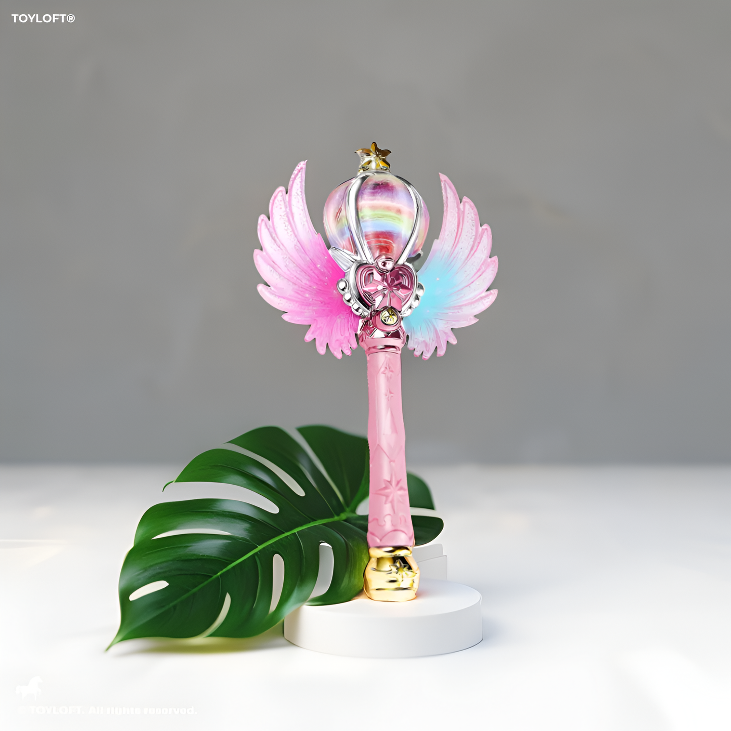 Glittering Fairy Princess Magic Wand for Kids – Light-Up Musical Scepter with Angel Wings, Rotating Rainbow Ball & Sparkle Effects LMI15816