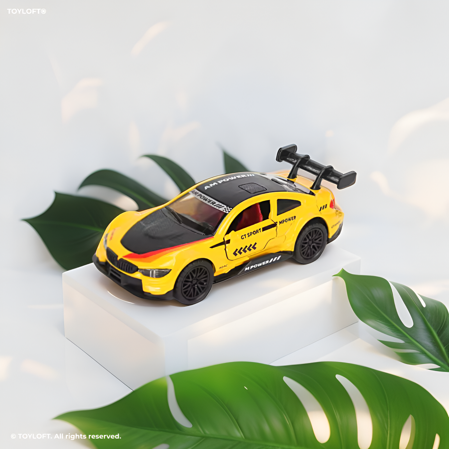 Yellow - BMW M4 Diecast Model Car 1:36 Scale | Alloy Toy Vehicle with Pullback Action | Collector's Gift for Kids & Adults LMI15331