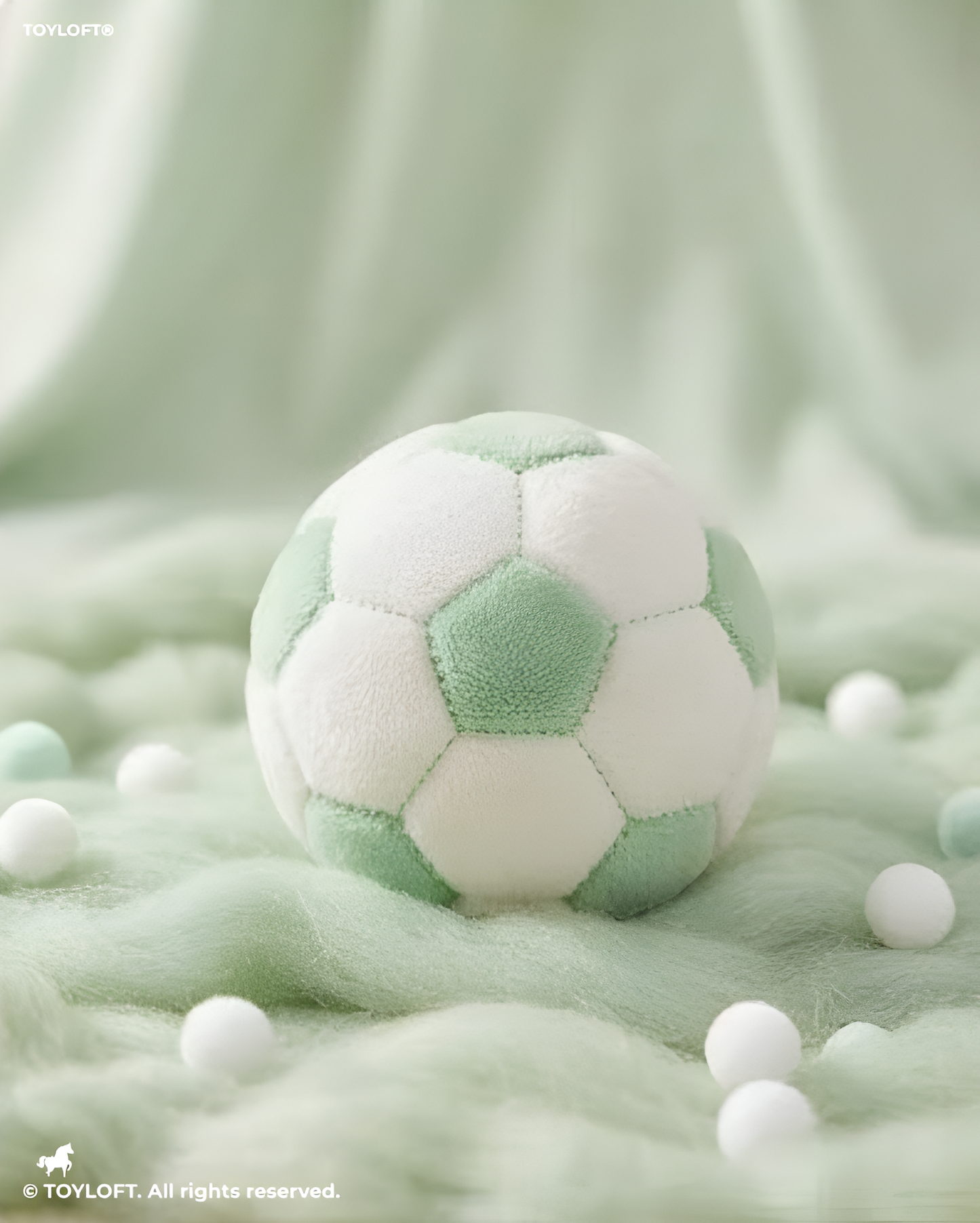 Soft Plush Soccer Green / White Ball – 7-Inch Stuffed Football Toy for Kids ST14657