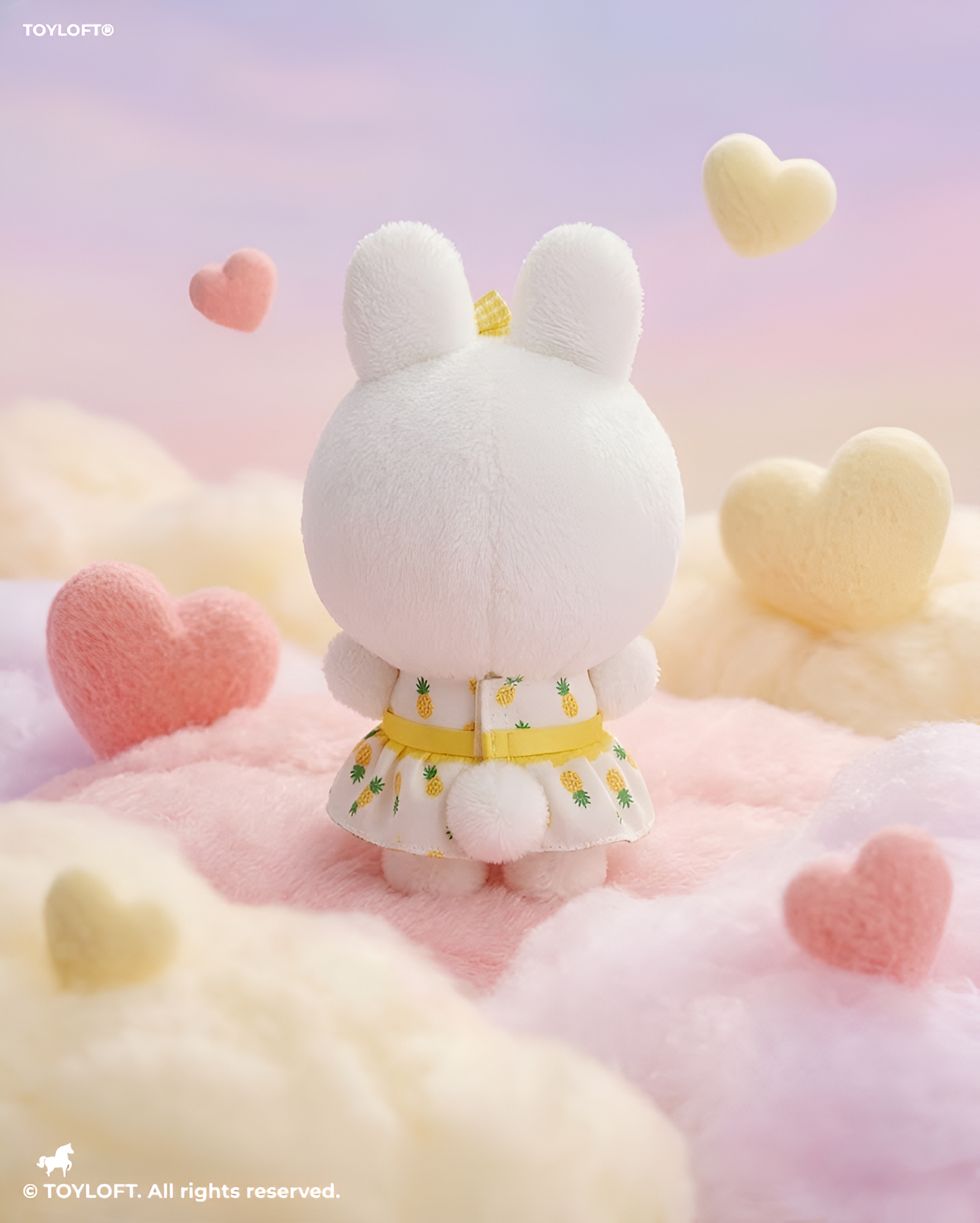 Cute 8-Inch Yellow Print Bunny Rabbit Plush Toy – Soft Stuffed Animal for Kids & Collectors ST14488