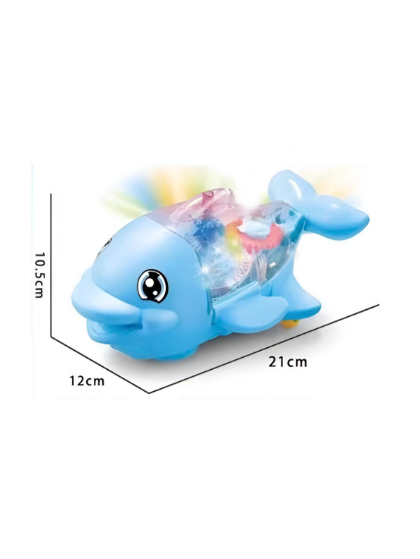 Dolphin Toy – Musical Pink Dolphin Toy with Flashing Lights, Moving Gears & Sound | Battery Operated Fun Toy for Kids Blue LMI14901.