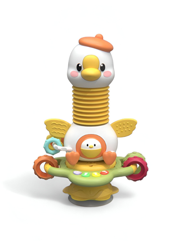 Multifunctional Baby Educational Learning Toy | Suction Cup Rotating Duck Sensory Activity Game for Infants NX15658