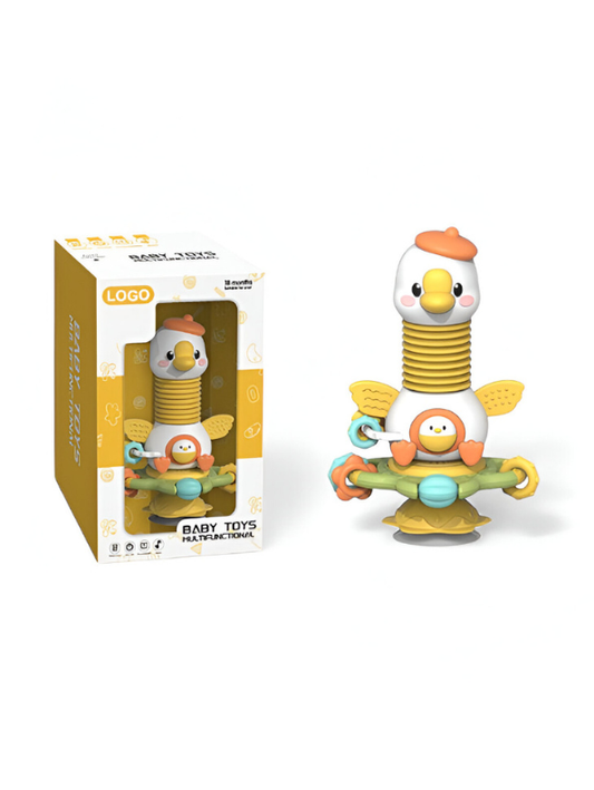Multifunctional Baby Educational Learning Toy | Suction Cup Rotating Duck Sensory Activity Game for Infants NX15658