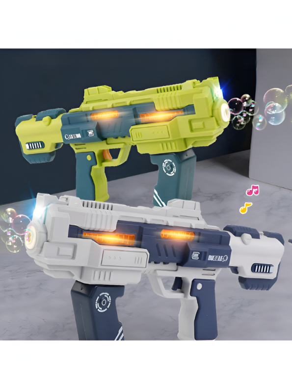 Cool Sci-Fi Design LED Light-Up Bubble Gun Toy - Fun Automatic Bubble Blower for Parties NX15649