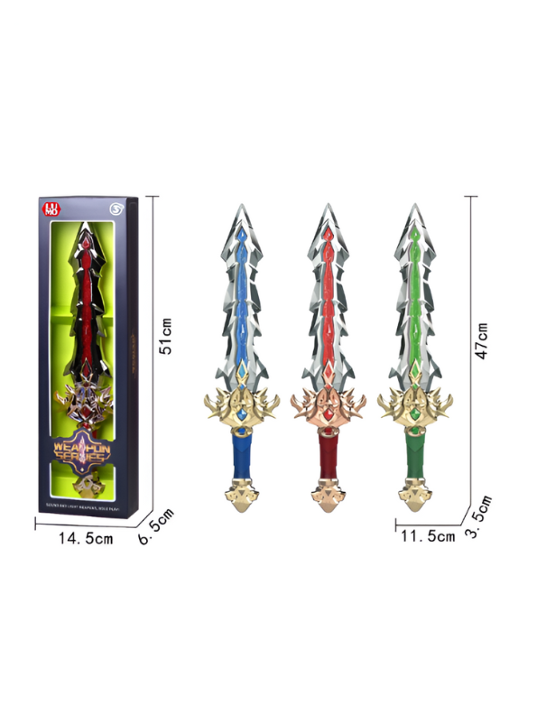 Miniature Fantasy Sword Collectible - Green and Silver Spiked Blade NX12486