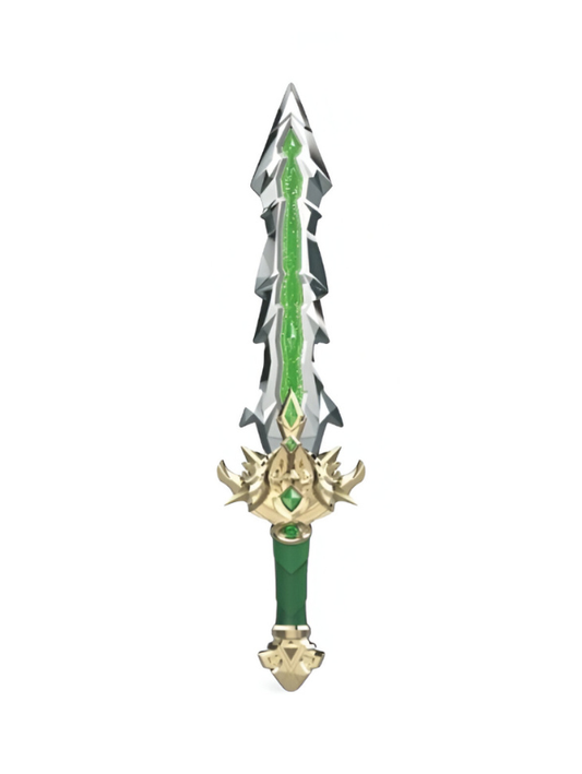 Miniature Fantasy Sword Collectible - Green and Silver Spiked Blade NX12486