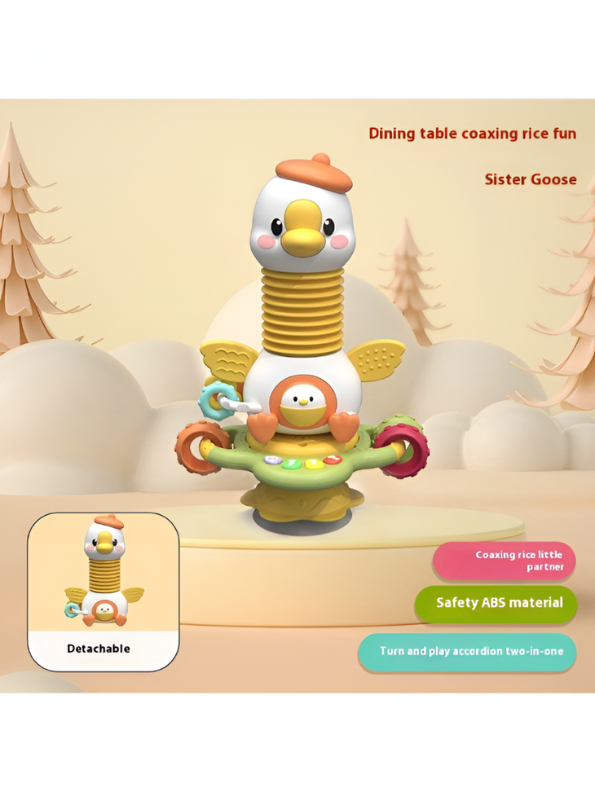 Multifunctional Baby Educational Learning Toy | Suction Cup Rotating Duck Sensory Activity Game for Infants NX15658