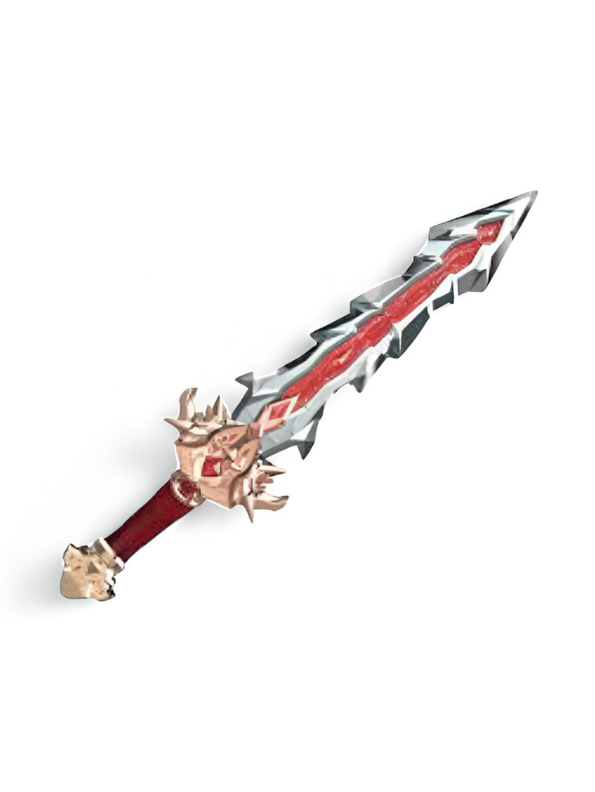 Miniature Fantasy Sword Collectible - Red and Silver Spiked Blade NX12486