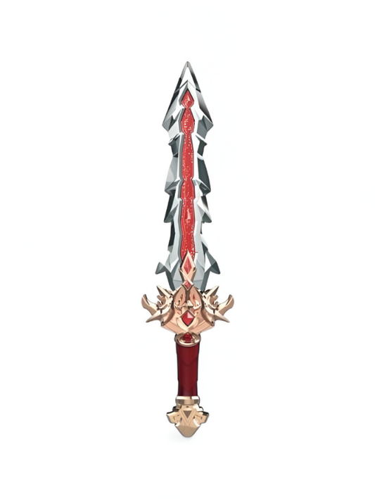 Miniature Fantasy Sword Collectible - Red and Silver Spiked Blade NX12486