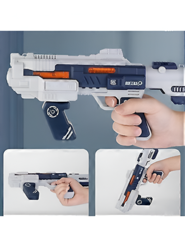 Cool Sci-Fi Design LED Light-Up Bubble Gun Toy - Fun Automatic Bubble Blower for Parties NX15649