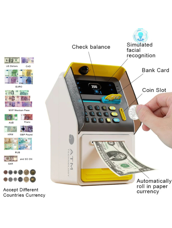 Smart ATM Piggy Bank for Kids – Face Recognition Money Saving Box Educational Toy for Kids NX15689.