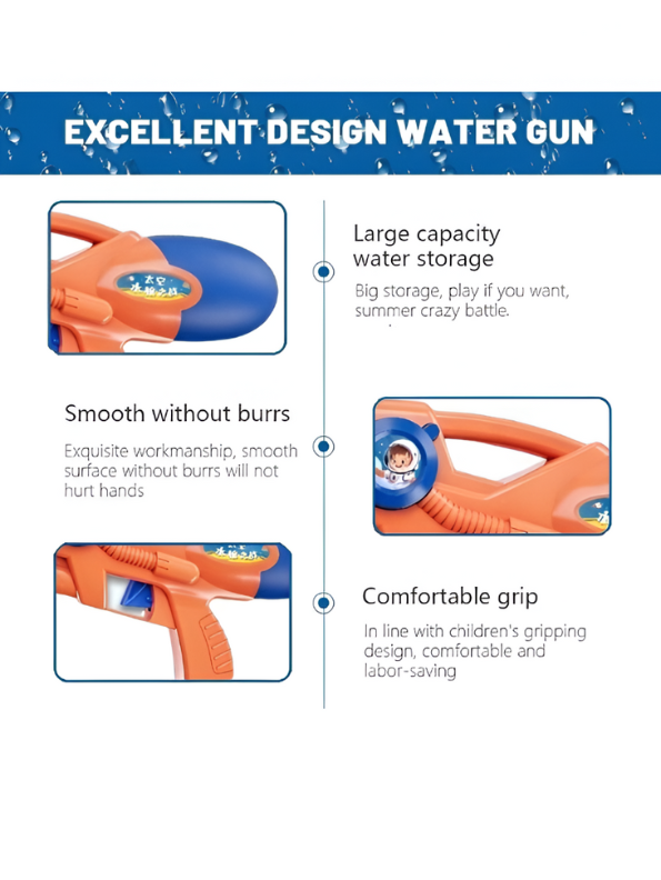 Cosmic Astro Water Gun Toy Blaster – Astro Pichkari for Holi & Outdoor Summer Fun | Kids Water Shooter White LMI14374.