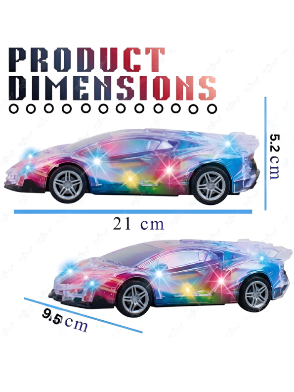 Cosmic Drifter 1:18 Scale Transparent Light-Up RC Sports Car with Sound LMI16919