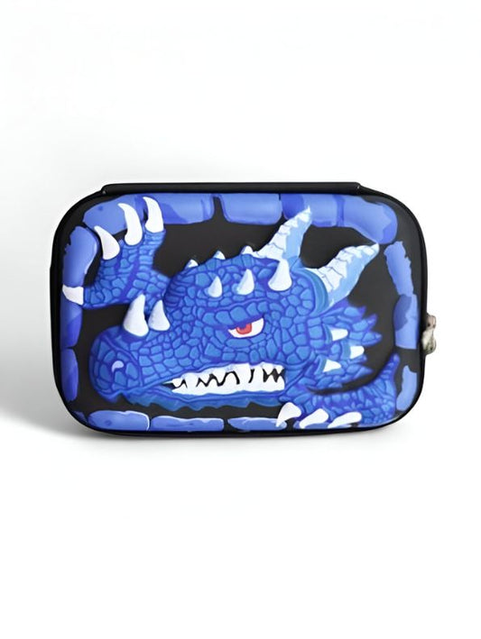 Blue - Crocster – Crocodile Face Pencil Pouch for Kids | Single Chain Case | Fun Animal Design for Colour Pens & Stationery NOV8556.