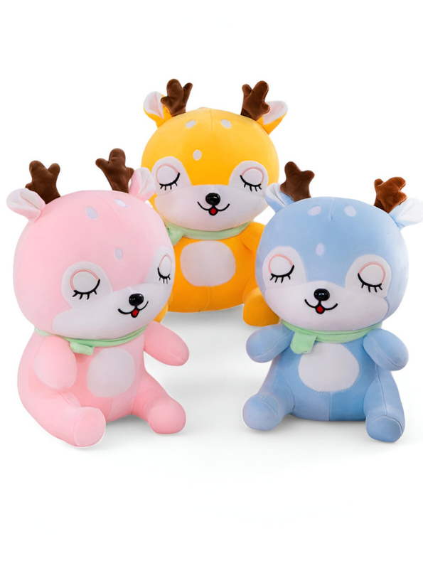 Yellow - Cuddly Deer – 10 Inch Soft Plush Toy, Perfect Huggable Friend for Kids and Toddlers LMI11473.