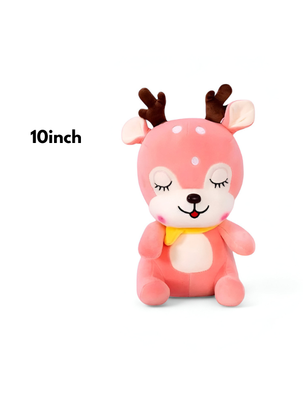 Pink - Cuddly Deer – 10 Inch Soft Plush Toy, Perfect Huggable Friend for Kids and Toddlers LMI11473.