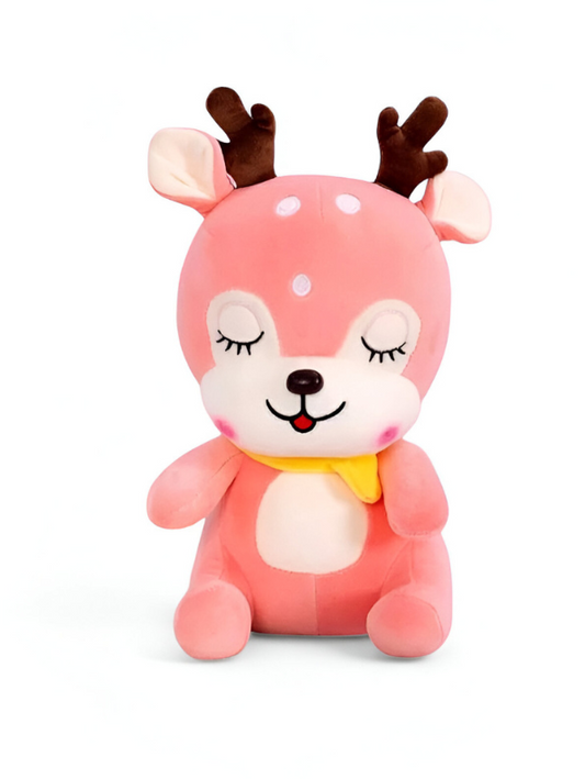 Pink - Cuddly Deer – 10 Inch Soft Plush Toy, Perfect Huggable Friend for Kids and Toddlers LMI11473.